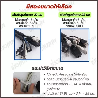 🇹🇭 ส่งเร็วจากไทย! ไส้ไก่ พันสายไฟ ท่อพันสายไฟ เก็บสายไฟแบบคลิปรูด เส้นผ่าศูนย์กลาง 22 และ 28 mm [ราคาต่อเมตร]