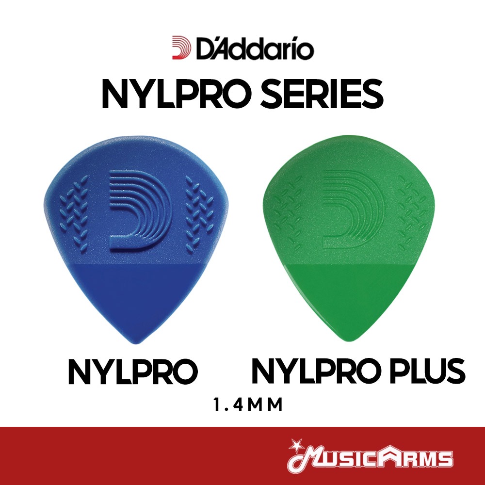 D'Addario Nylpro Series Jazz Pick กีต้าร์ปิ๊ก Guitar Pick Music Arms