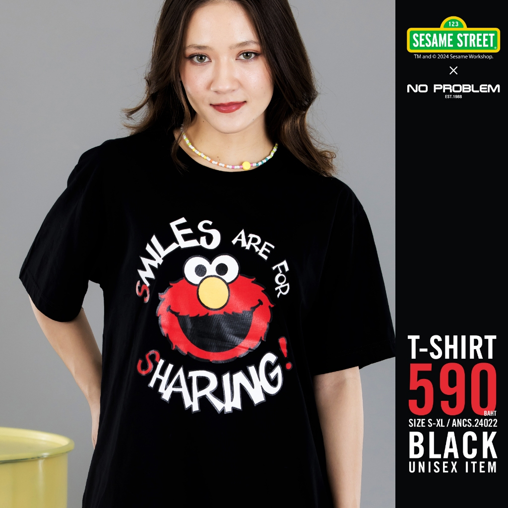 New เสื้อยืด SESAMEคอกลม ANCS.24022 -  SESAME STREET T- SHIRT