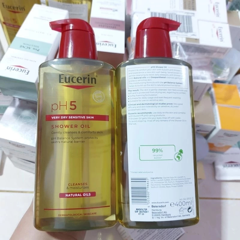 Eucerin PH5 Shower Oil For Dry Skin 400 ml. ออยล์อาบน้ำสำหรับผิวแห้ง ยูเซอริน