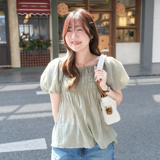 (พร้อมส่งครบสี)Chakiya.store❣️Gummy top🍭เสื้อแขนพองทรงบอลลูน ยางยืดช่วงตัว