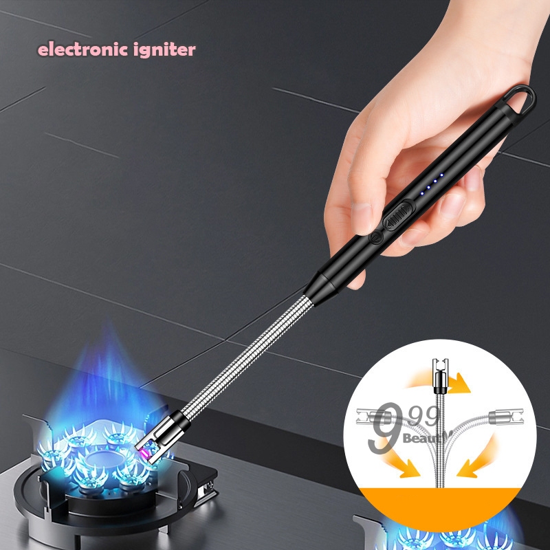 Electric Lighter แบบชาร์จ USB ที่จุดไฟ ที่จุดไฟเตา ปืนยิงแก๊สไฟฟ้า 360° ปืนจุดแก๊ส Z0143 เตาแก๊สพกพา พกพา