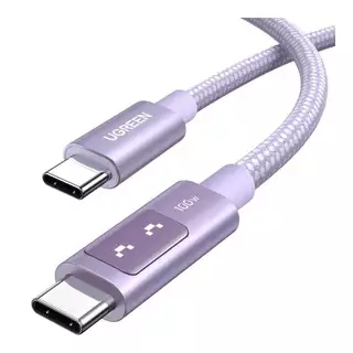 CHARGER CABLE (สายชาร์จ) UGREEN L509 ROBOT USB-C TO USB-C 100W - PURPLE
