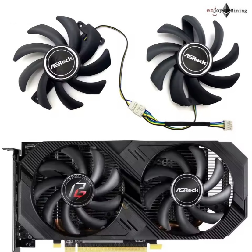 พัดลมการ์ดจอ ASROCK RX 570 590 5500XT 5600XT Phantom graphics card fan PVA080E12R