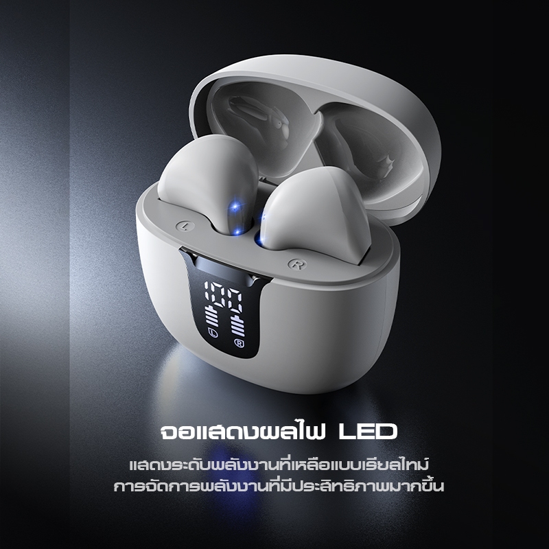 ACOME  [สินค้าใหม่] รุ่น GT2S หูฟังบลูทูธ จอ LED เสียงเบสแน่น ลดเสียงรบกวน บลูทูธ 5.4 หูฟังกึ่งอินเอ