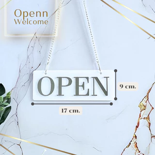 ป้ายอะคริลิค OPEN CLOSED ห้อยประตู ขนาด 19x7 cm. [สินค้าพร้อมส่ง] โรงงานไทย