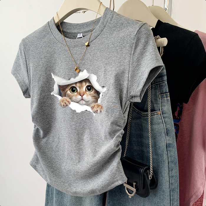 M-3XL มีหลายไซซ์ให้เลือกเสื้อยืดครอป เสื้อครอปสาวอวบน่ารัก เสื้อรัดรูป เสื้อสาวอวบพรางหุ่น