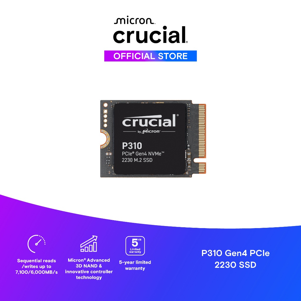 Crucial P310 2TB PCIe Gen4 NVMe 2230 M.2 SSD , เอสเอสดี