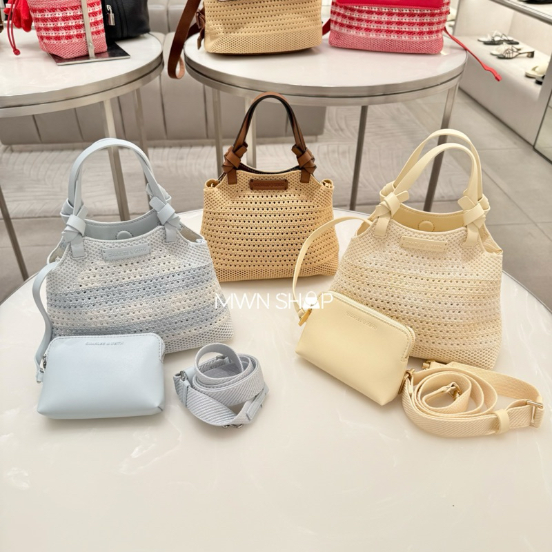 Charles&keith กระเป๋า Ida knotted knit มีโค้ดลด20% กระเป๋าสะพายข้าง