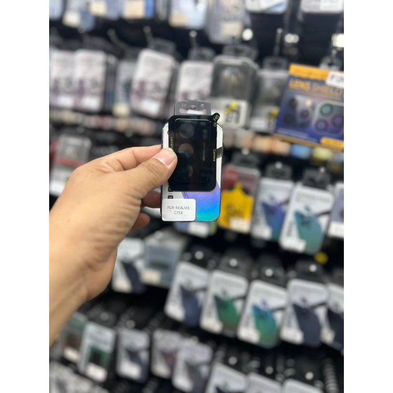ฟิล์มกระจกนิรภัยกันรอยเลนส์กล้อง HD 3D ใส  ดำ สําหรับ Realme C75 realme C75X realme 14 5Gฟิล์มกระจกเ