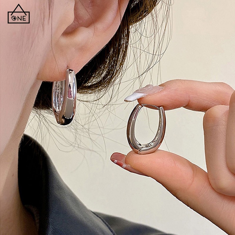 COD❤️ต่างหูรูปไข่เรขาคณิตแฟชั่นสไตล์เกาหลีระดับไฮเอนด์เครื่องประดับสำหรับผู้หญิงของขวัญ-a.one