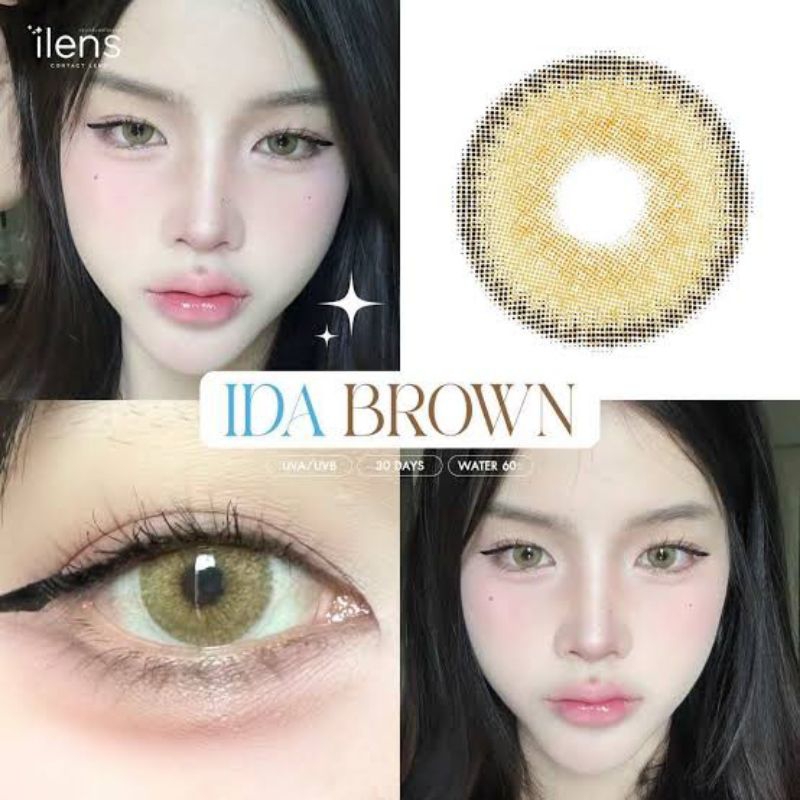 💓คอนแทคเลนส์⭐ขนาดกลาง⭐Gray ⭐ Brown ✨Ida ลายแซ่บสวยสับ สายฝอ ต้องมีติดไว้ (ilens) สายตาปกติ