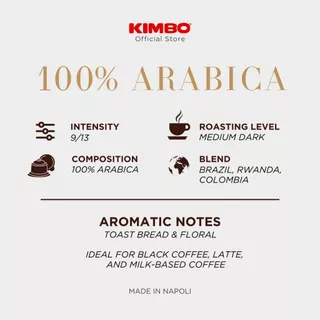 KIMBO Dolce Gusto Capsule กาแฟแคปซูล คิมโบ ดอลเช่ กุสโต้ 16 แคปซูล/กล่อง (Imported from Italy)