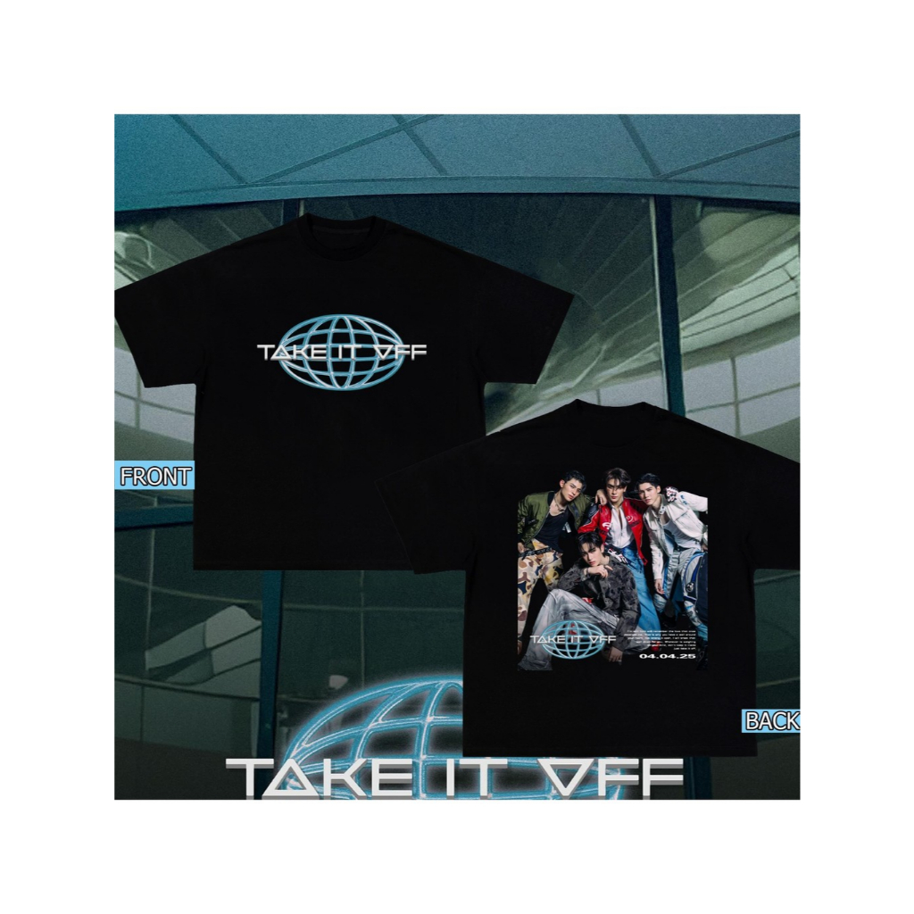 2025 TAKE IT OFF -JASPER เสื้อยืดสมาชิกกลุ่มเด็กชาย - สีดำ/ขาว