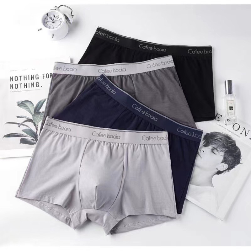 กางเกงในชาย 🔥Cafee boaia🔥ทรงboxer ผ้าcotton เกรดพรีเมี่ยม ผ้าบางเบา นุ่มพิเศษ