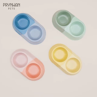 PRYNWAN Pets - Double Bamboo Bowl ชามอาหารสัตว์เลี้ยง ขนาด 200 ML