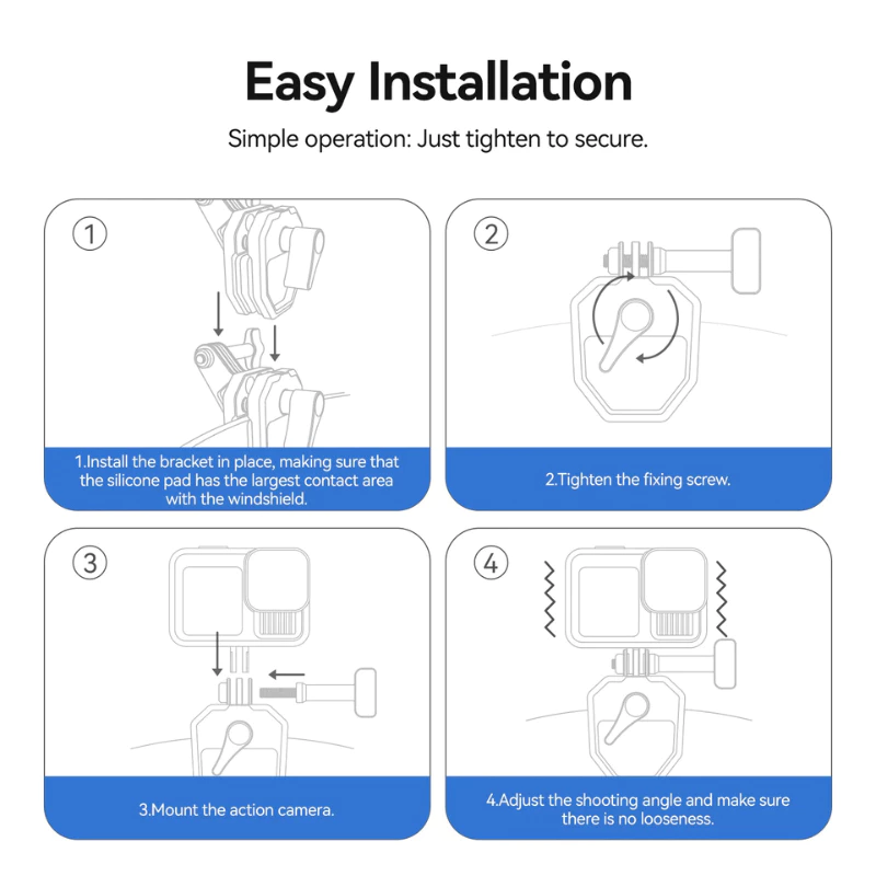 Telesin ที่ยึดกระจกหน้ารถ Windshield Clamping Brackets for Gopro , Insta360 , DJI thumbnail 8