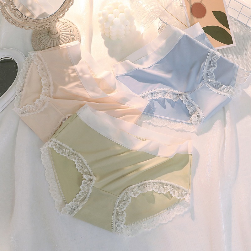 CherryLace🍒กางเกงในสไตล์ญี่ปุ่น กันแบคทีเรีย ระบายอากาศดี แบบบางเอวกลาง ผ้าเรยอนคุณภาพสูง นุ่มสบาย ระบายอากาศได้ดี