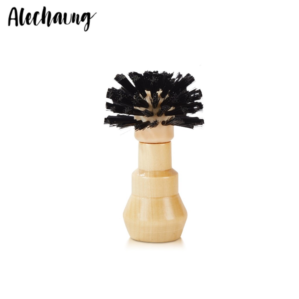 แปรงปัดผงกาแฟ แปรงไม้ปัดผง Coffee Brush หัวแปรง 360 องศา ขนแปรงแข็งแรง ไม่หลุดร่วง จับง่าย Alechaung coffee