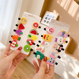 กิ๊บติดผมเซ็ต 10 ชิ้น กิ๊บติดผมลายการ์ตูนเด็ก น่ารัก หวาน เครื่องประดับผมสำหรับเด็กผู้หญิง สีสันสดใส กิ๊บติดผมสุดเก๋