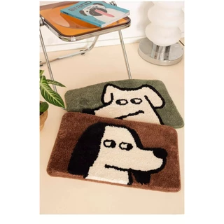 พรมตกแต่งบ้าน Wonder dog พรมขนฟู นุ่ม มีกันลื่นทั้งผืน ดีไซด์เก๋ ขนาดมาตรฐาน 60*40 ซม