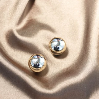 ต่างหูทอง earring ตุ้มหูห่วง ประเภทลูกบอล ต่างหูห่วง หรูหรา jewelry accessories สําหรับผู้หญิง สําหรับผู้หญิง 92.5%เข็มเ