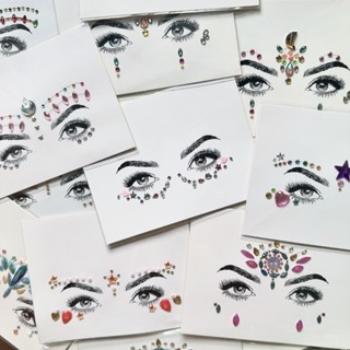 🚀 สติกเกอร์ คริสตัล เพชร แต่งตา ติดหน้า มีแบบเรืองแสงด้วย 🗽⚡…