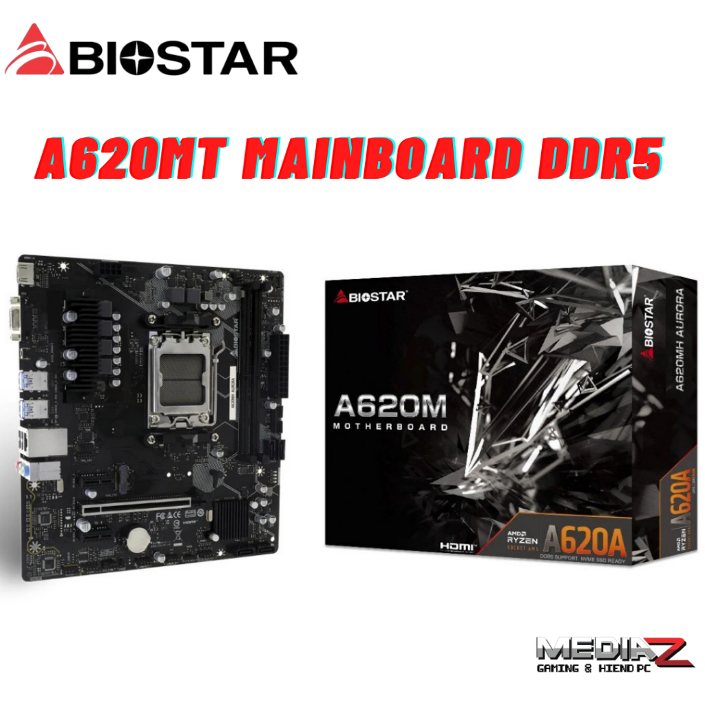 ส่งด่วน+โค้ดลด เมนบอร์ด AM5 AMD DDR5 MATX ชิพ A620M ใหม่ ประกัน3ปี BIOSTAR A620MT MAINBOARD