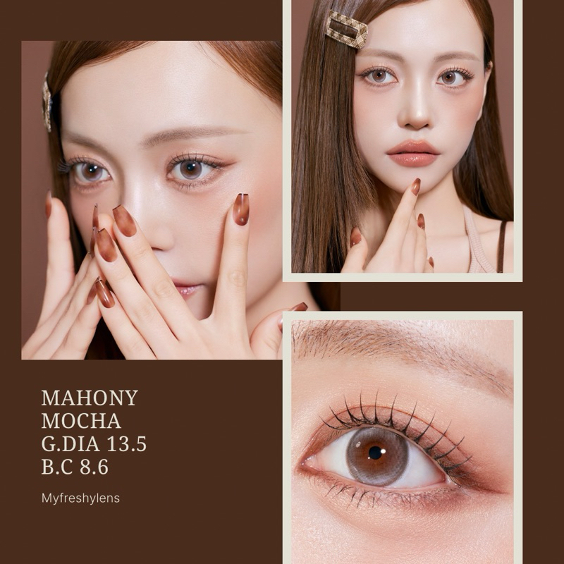 New Mahony (โทนสี mocha มาแรงสุดๆในตอนนี้ ) 🤎คอนแทคเลนส์เกาหลีรายเดือน
