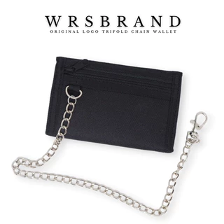 กระเป๋าสตางค์ 3 พับ สีดำ พร้อมกับโซ่ไว้คล้องกับกางเกงตัวโปรด WRS ORIGINAL LOGO TRIFOLD CHAIN WALLET
