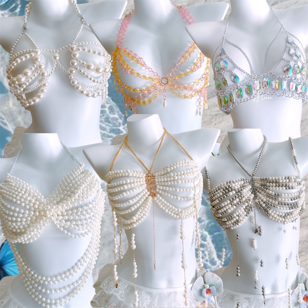 พร้อมส่ง21แบบ 🔥 บราลูกปัด บรามุก เสื้อคริสตัล beaded bra 🐚  กำลังฮิต📌  งานเฟส งานเปียก เที่ยวทะเล ต้องมีจ้า
