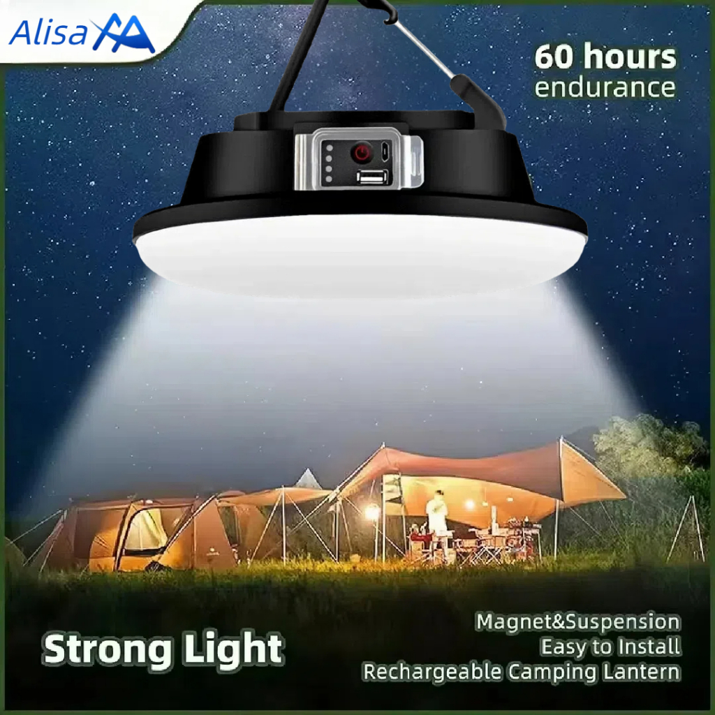 โคมไฟSolar Light  ไฟ LED แบบพกพา โคมไฟตลาดด้วยตะขอ กันน้ำ ซุปเปอร์ไบรท์ ไฟขนมปัง โคมไฟฉุกเฉิน โคมไฟตั้งแคมป์ โคมไฟแบบชาร