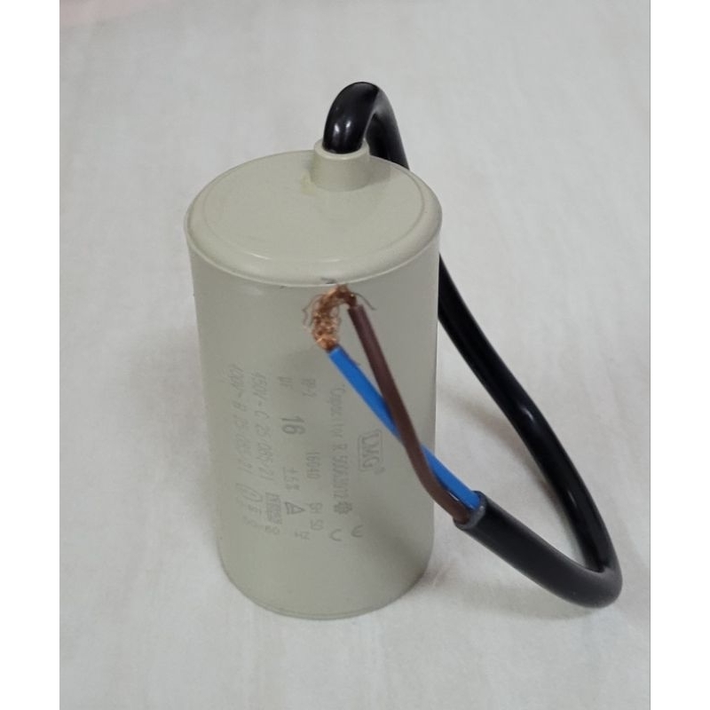 อะไหล่ปั๊มน้ำ  คาปาซิเตอร์ 16UF 450VAC ใชเกับปั๊มน้ำ Kikawa รุ่น KQ400