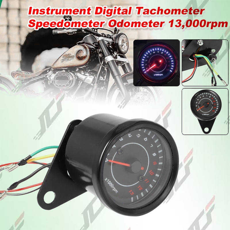 รถจักรยานยนต์ วัดรอบเครื่องยนต์ เกจวัดความเร็ว 13000 RPM หน้าจอ LED แบ็คไลท์ เครื่องวัดวามเร็วทั่วไป DC 12V - รูปที่ 2