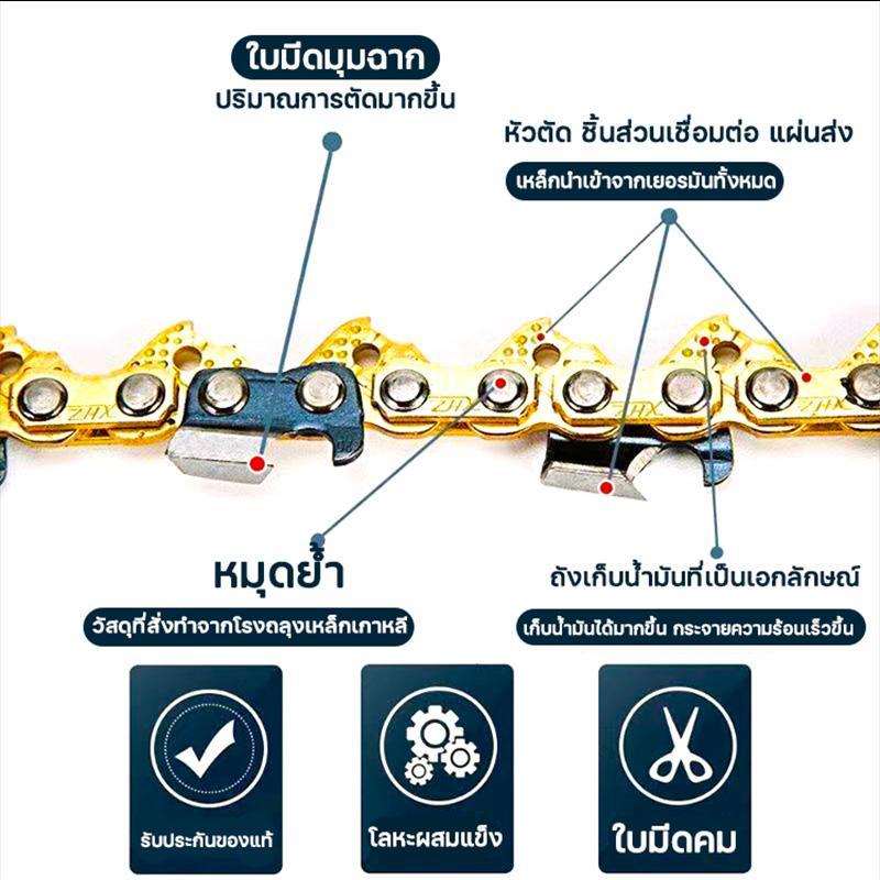 ชุดบาร์โซ่เลื่อยยนต์ โซ่เลื่อยยนต์ 11.5นิ้ว 12นิ้ว 16นิ้ว บาร์เลื่อยโซ่ โซ่เลื่อย บาร์โซ่ โซ่ตราเสือ ใส่เลื่อยยนต์ - รูปที่ 5