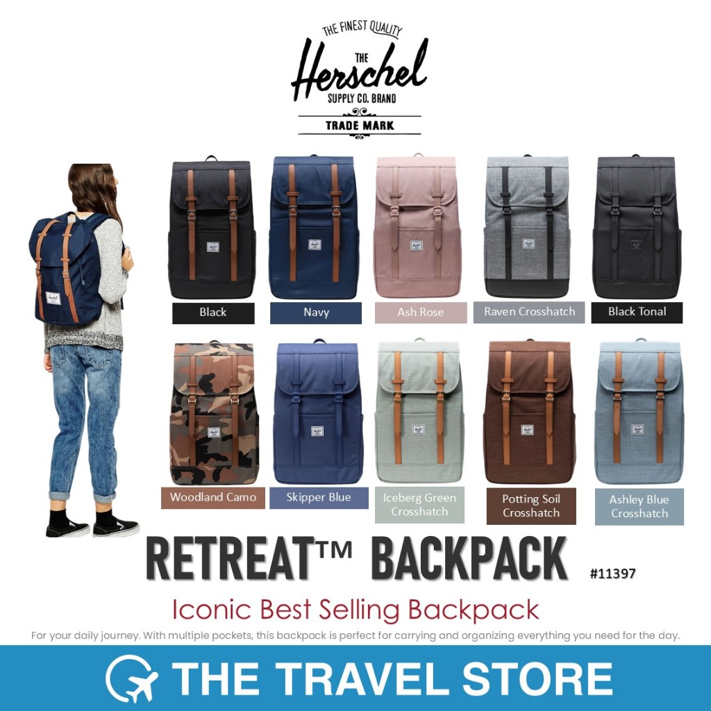 Herschel Supply RETREAT™ BACKPACK 23L Iconic Best Selling Backpack (11397) กระเป๋าเป้ สะพายหลัง