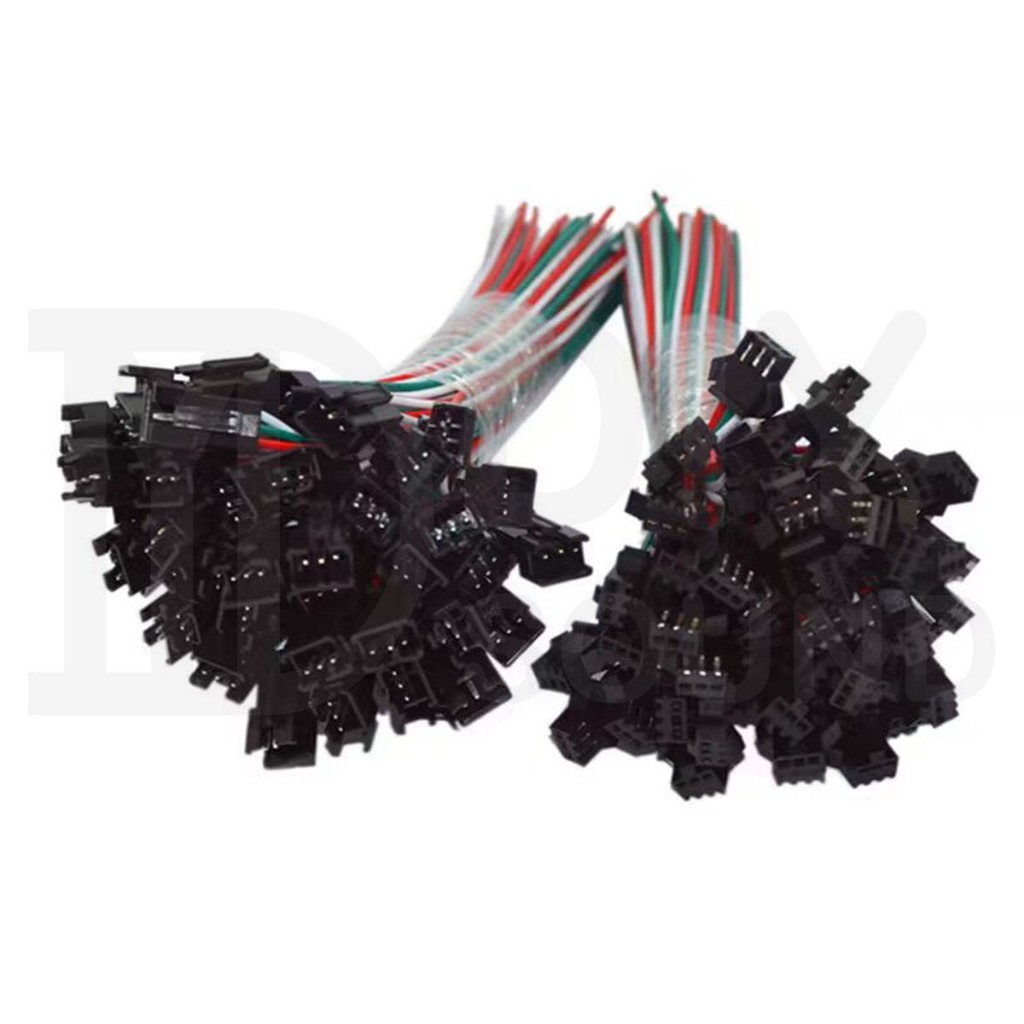DIYsound 1 ชิ้น JST SM 3Pin Connectors หัวเมีย ขั้วต่อแม่หัว LED แบบไม่ต้องบัดกรี ยาว 10ซม. สำหรับไฟ LED WS2811 WS2812B