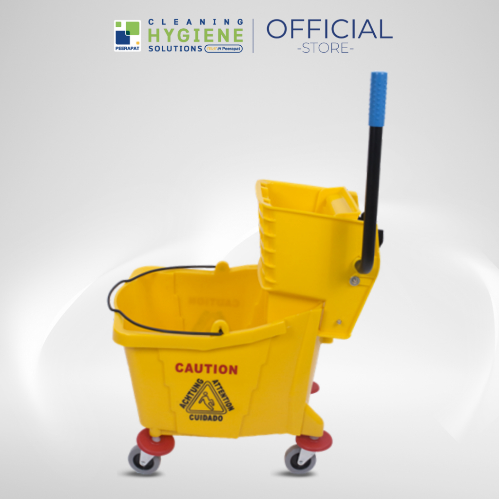 ถังบีบม็อบ สีเหลือง 36 ลิตร ม็อบถูพื้นทำความสะอาด CSP-040 SINGLE MOP WRINGER TROLLEY YELLOW
