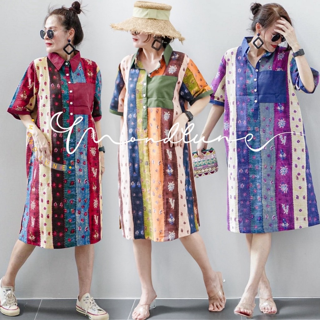 📍มีบริการส่งด่วน🍒🌷🌼อย่าลืมแวะเข้ามาเก็บโค้ดส่วนลดกันนะคะ ❄️☀️🔥NADA151 เดรสคอปกเชิ้ต แขนสั้น ตัดเเต่งสวยงานดูโดดเด่นมีsty