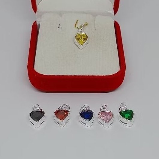 จี้เงิน หัวใจจิ๋ว หลากสี พร้อมส่ง
