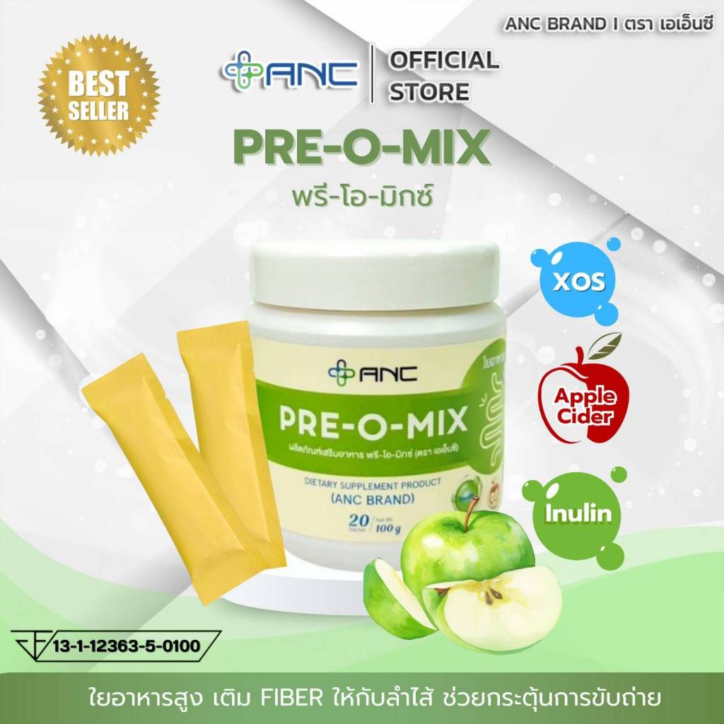 พรีไบโอติก Prebiotic พรีโอมิกซ์ Pre O Mix กากใยอาหารละลายน้ำ เอเอ็นซี ANC