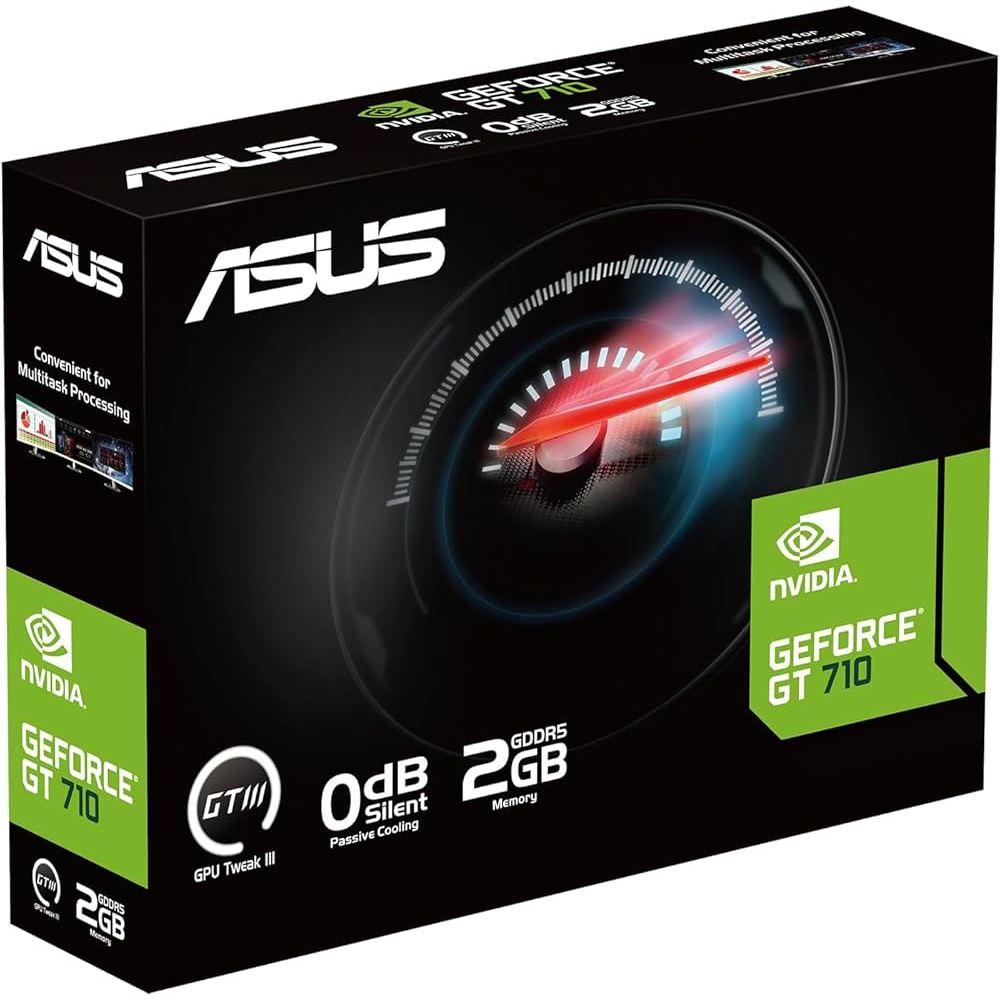 VGA  CARD (การ์ดจอ) ASUS GEFORCE GT710 2GB GDDR5 EVO (GT710-SL-2GD5-BRK-EVO)