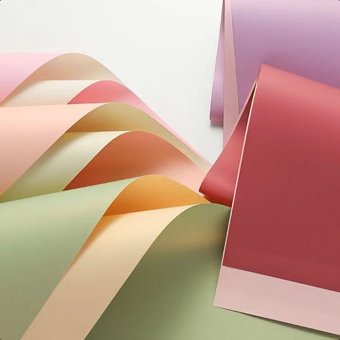 【20แผ่น】บรรจุภัณฑ์ดอกไม้ 58 * 58 ซม. ของขวัญบรรจุภัณฑ์กระดาษสองด้านสี【ADMM】