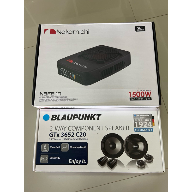 ชุดละ 5095บาท 6.5“แยกชิ้น BLAUPUNKT 1ชุด 8”Subbox Nakamichi 1ตัว ลำโพงติดรถยนต์