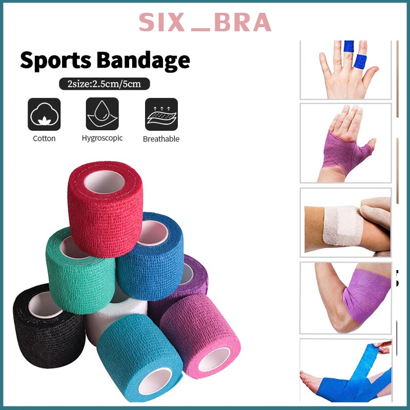 Six_Bra ผ้าล็อค ผ้าพันแผล เทปพันแผลแบบยืดหยุ่น เทปพันออกกำลังกาย ขนาด 2นิ้ว ยาว 4.5เมตร AAD53