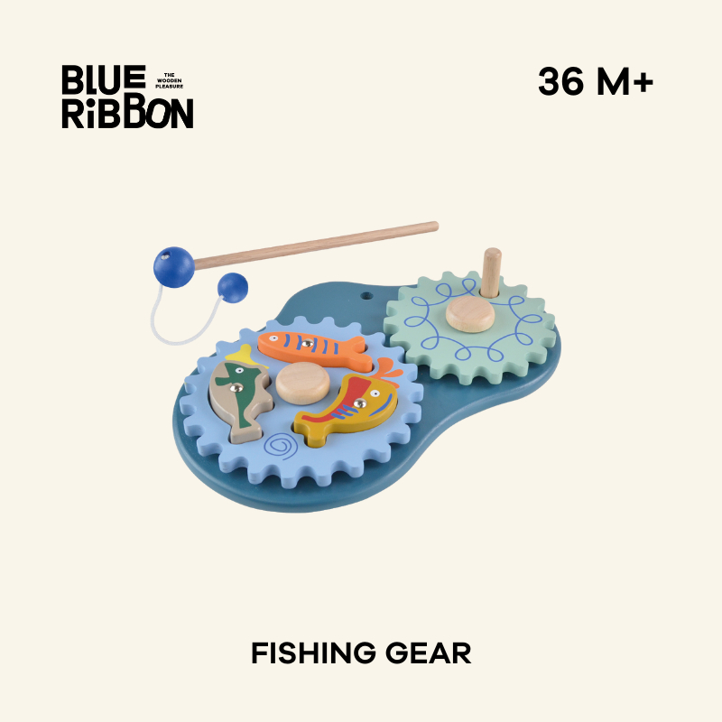 Blue Ribbon Toys เกมส์ตกปลาไม้เสริมทักษะ(FISHING GEAR)  เสริมทักษะ ฝึกสมอง เรียนรู้ธรรมชาติ