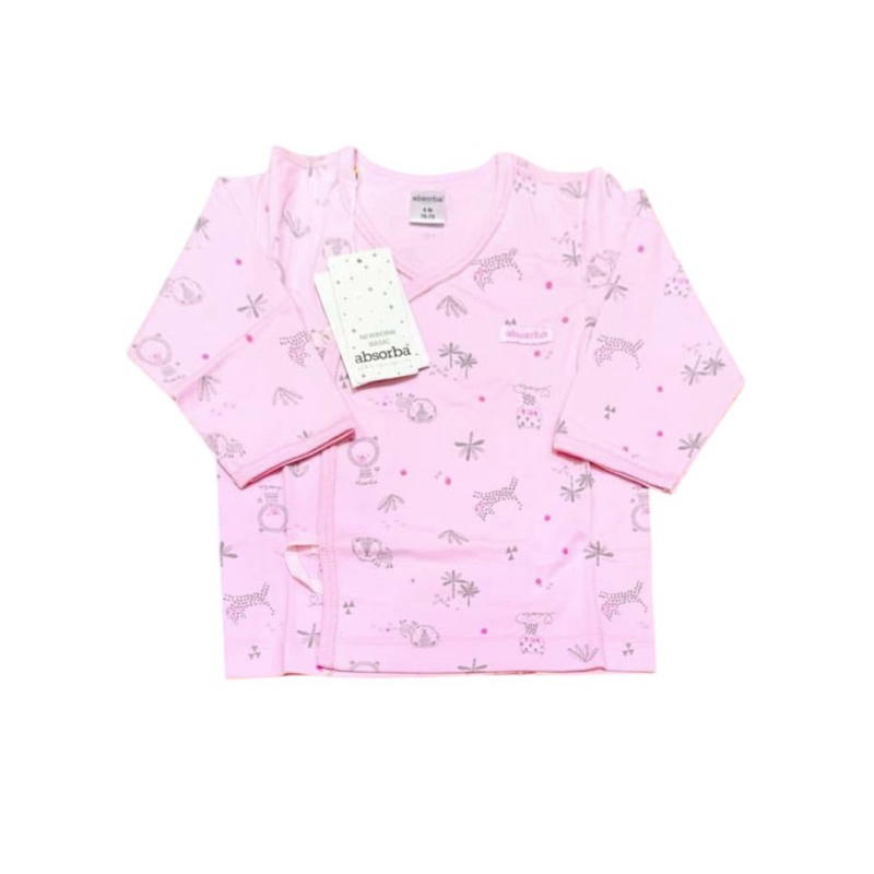 Absorba แอ๊บซอร์บา เสื้อเดี่ยวแขนยาว ผูกหน้า ผ้าคอตตอน Cotton 100% สำหรับเด็กอายุแรกเกิด-12เดือน
