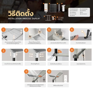 MODI โคมไฟถนนโซล่าเซลล์ 300W400W600W800W1000W แสงขาว เปิดปิดอัตโนมัติ Solar street light IP65