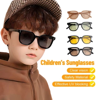 แว่นกันแดดเด็กทรงสี่เหลี่ยมเกาหลีอินเทรนด์ UV400 Protection แว้นตาเด็ก สําหรับเด็กชายและเด็กหญิง