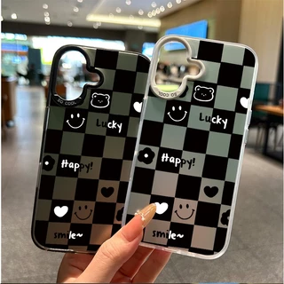 เคสแข็งหรูหรา ยิ้มโชคดี เคสซัมซุง สำหรับSamsungA54 A55 A23 A05s A02s A03 A25 A12 A03 A05 A06 A14 A34 A30s A53 A15 A53